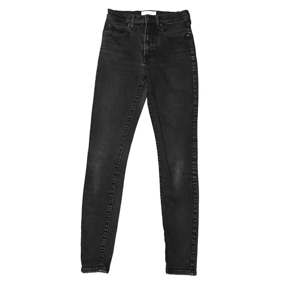 Everlane High Rise Skinny Jeans Womens 27 Tall Black Charcoal Stretch Denim- 24W